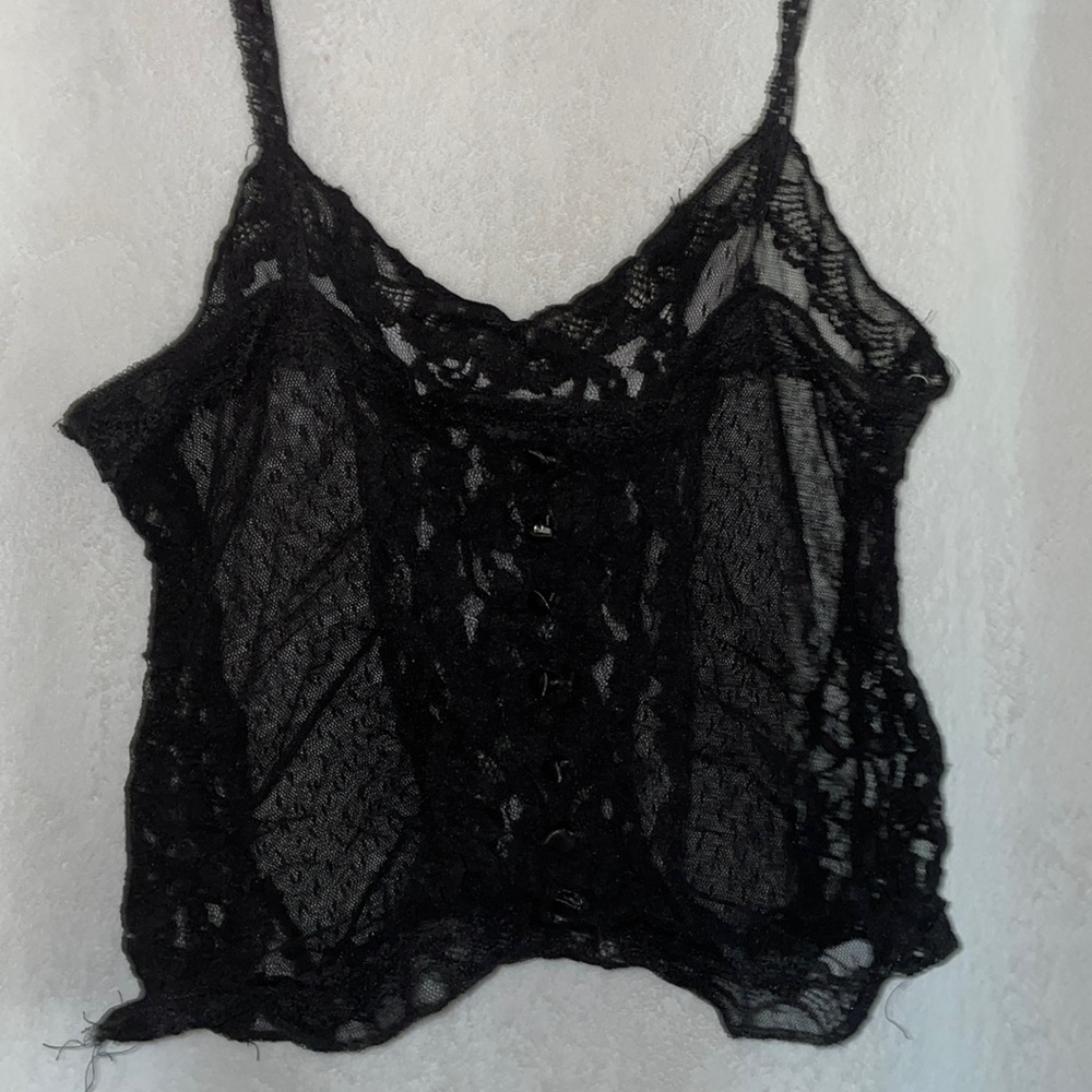 Y2K black lace cami